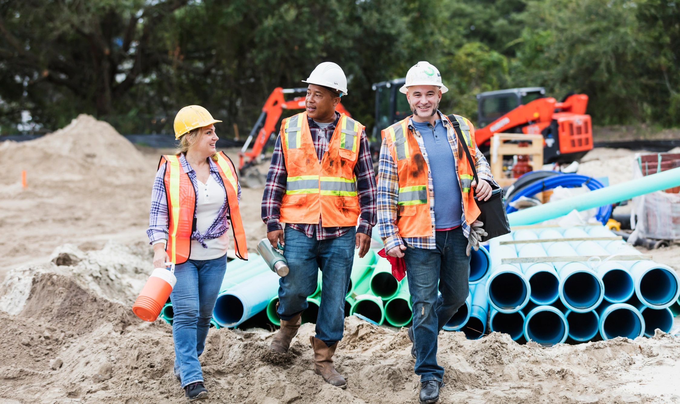 Construction crew in safety gear—built for hardworking brands
