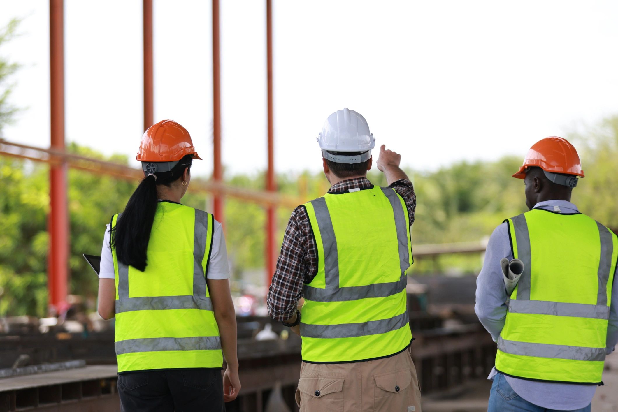 Engineers auditing a precast factory
